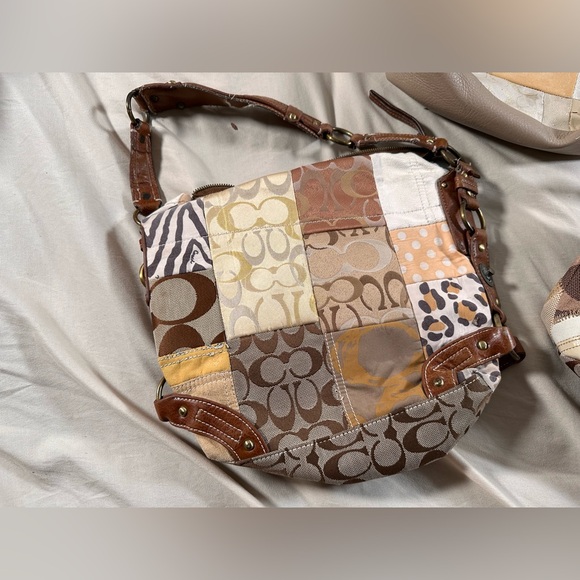 Coach Patchwork Vintage Brown Shoulder Bag Set Of 3 Rough Condition Y2K 90s 2000 - Picture 2 of 16